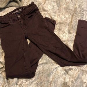 A&E MAROON SKINNY JEANS